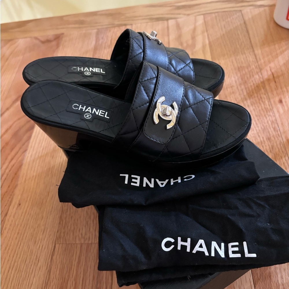 PRE-LOVED CHANEL HEEL SLIDE SANDAL